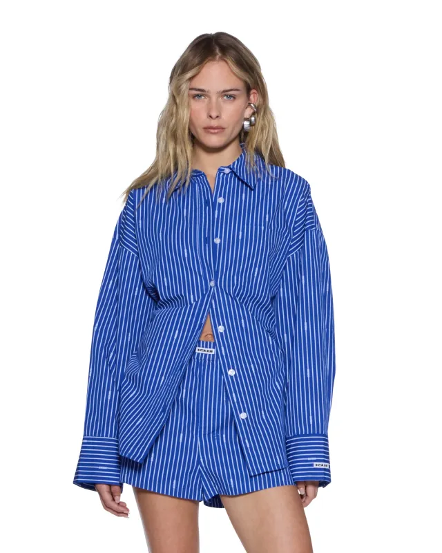 ASTRA SHIRT COBALT STRIPE sold by Ksubi