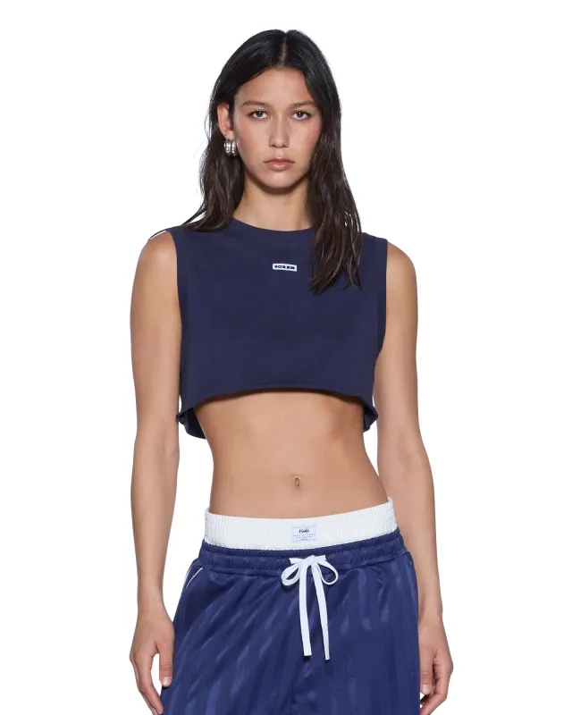 LABELS CROP TANK NAVY sold by Ksubi