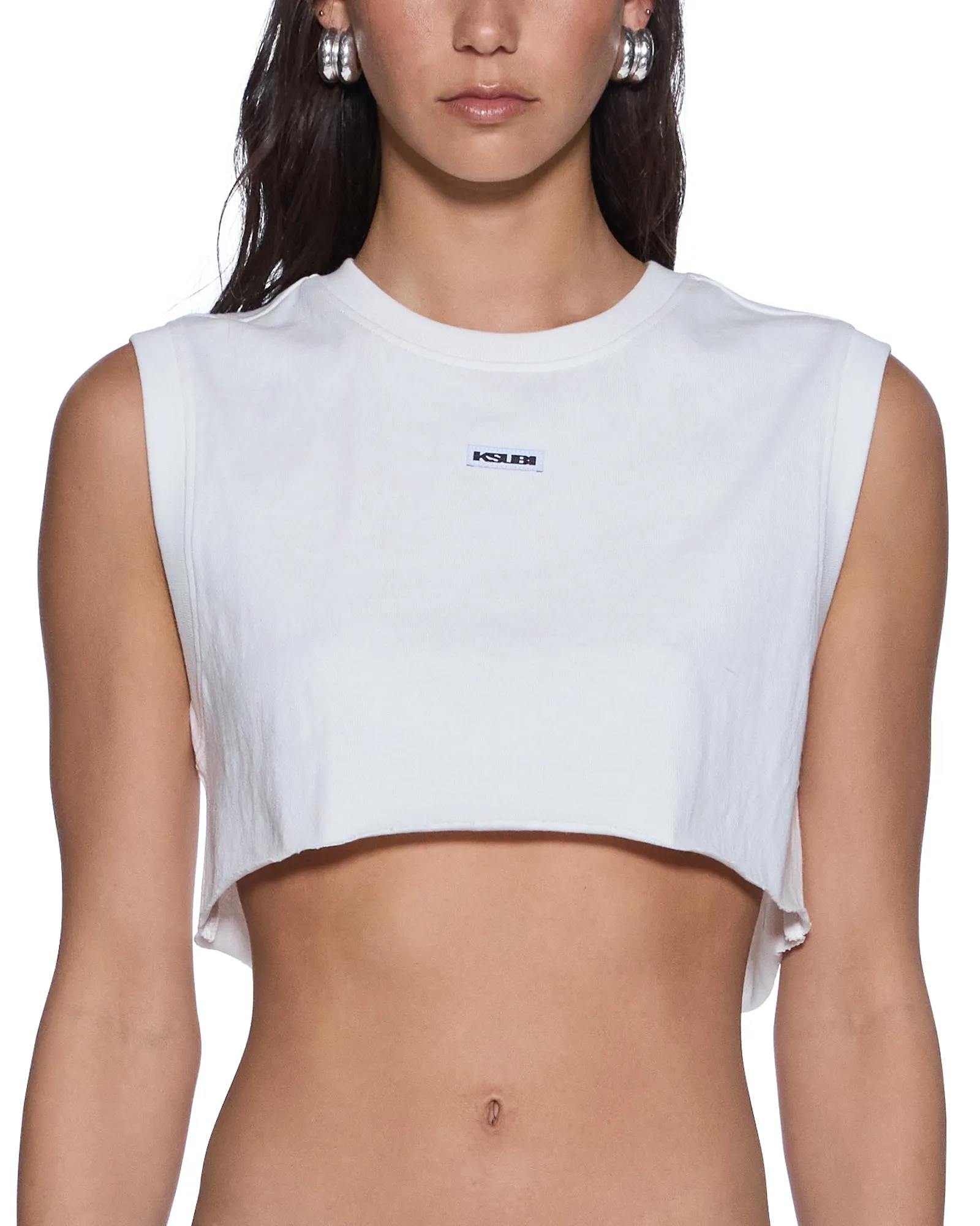 LABELS CROP TANK WHITE sold by Ksubi product image thumbnail 3