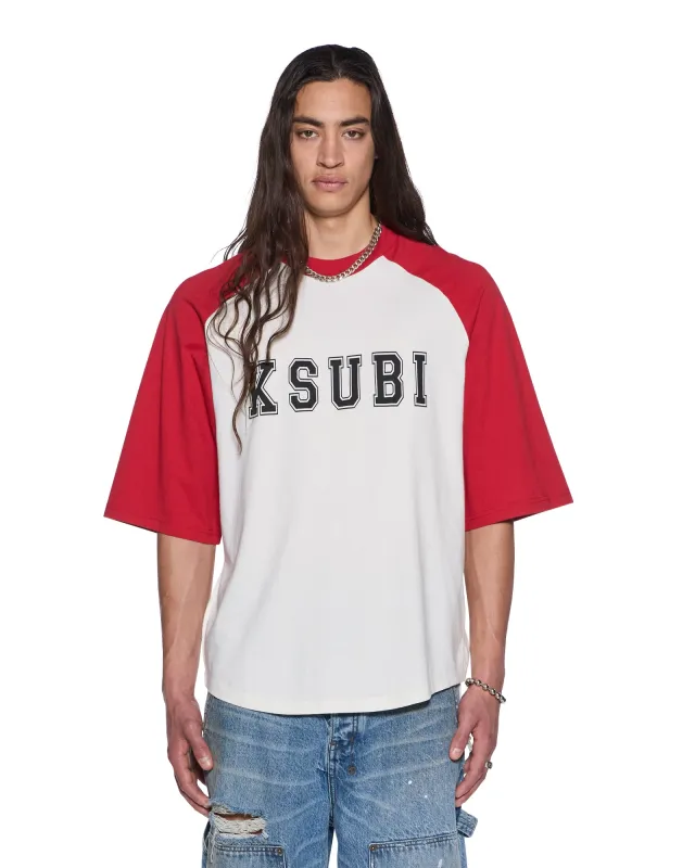 99 BIGGIE RAGLAN SS TEE RED sold by Ksubi