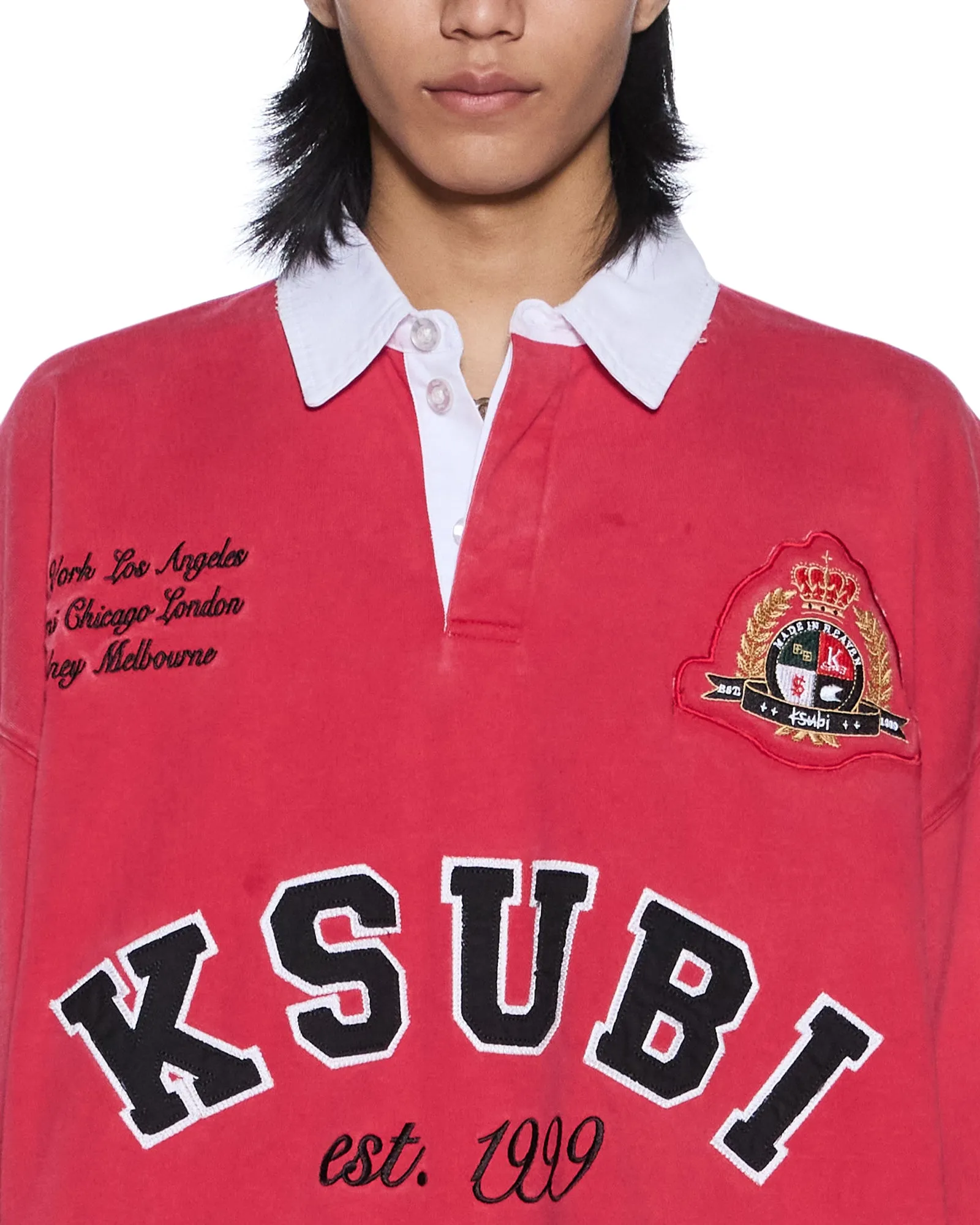 DUKE RUGBY LS JERSEY RED sold by Ksubi product image thumbnail 3