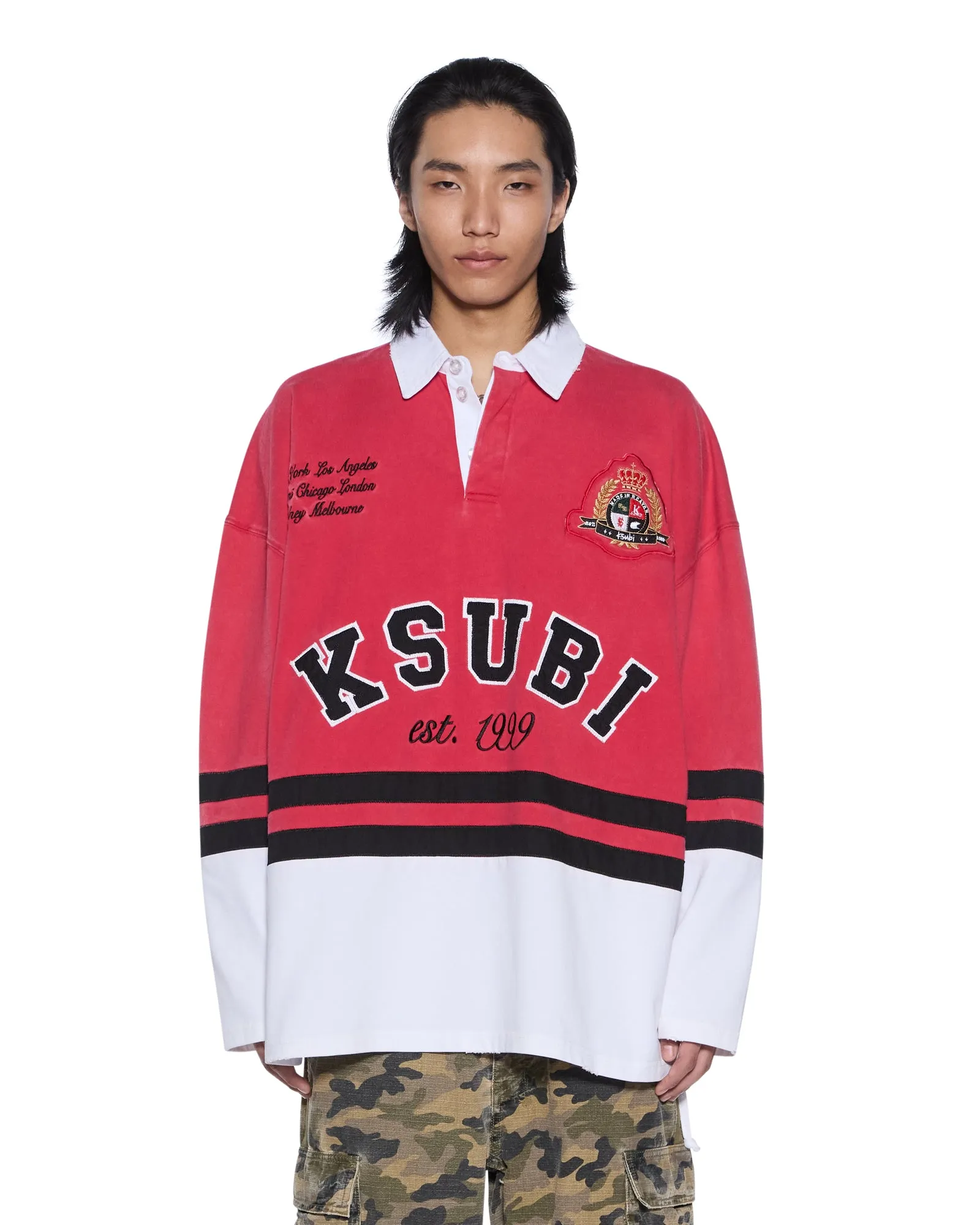 DUKE RUGBY LS JERSEY RED sold by Ksubi product image thumbnail 4