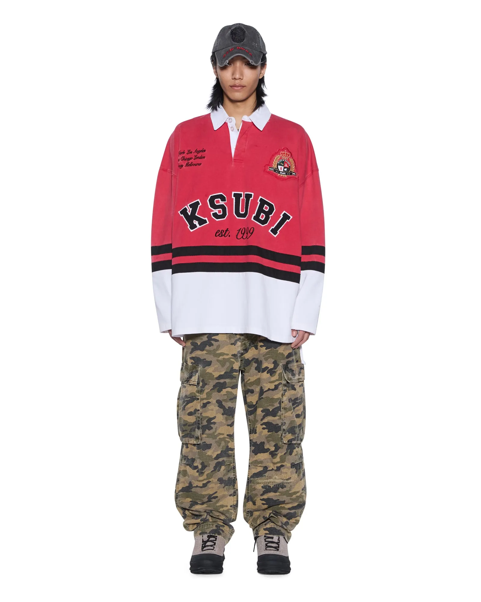 DUKE RUGBY LS JERSEY RED sold by Ksubi product image thumbnail 2