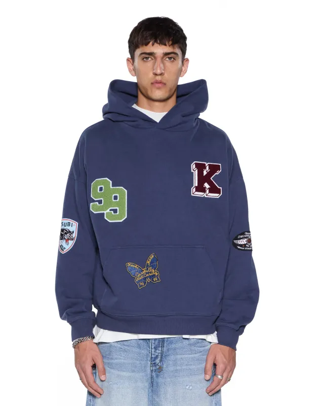 PATCHED EKCESS HOODIE NAVY sold by Ksubi