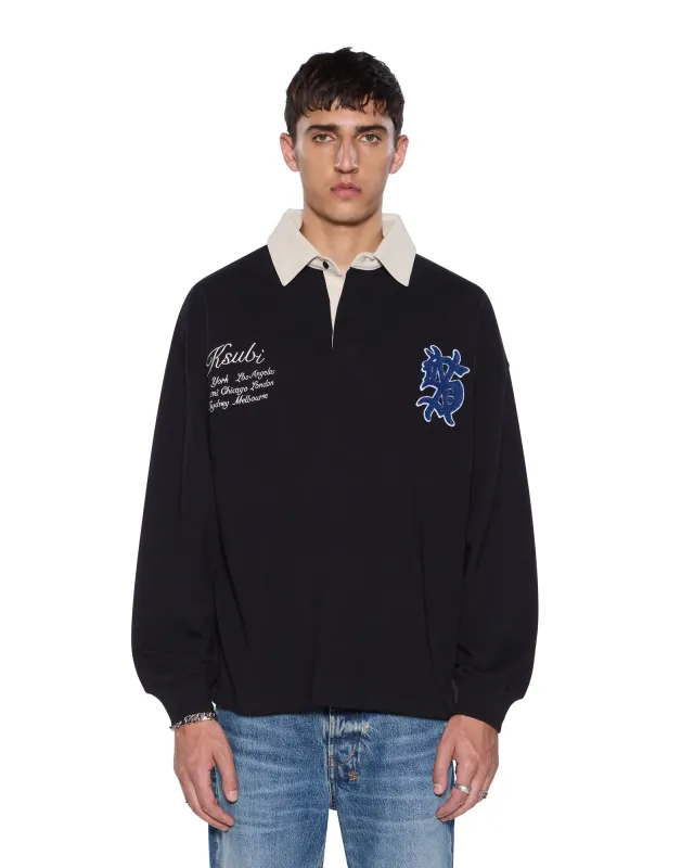RUGGED RUGBY LS JERSEY BLACK FADE sold by Ksubi
