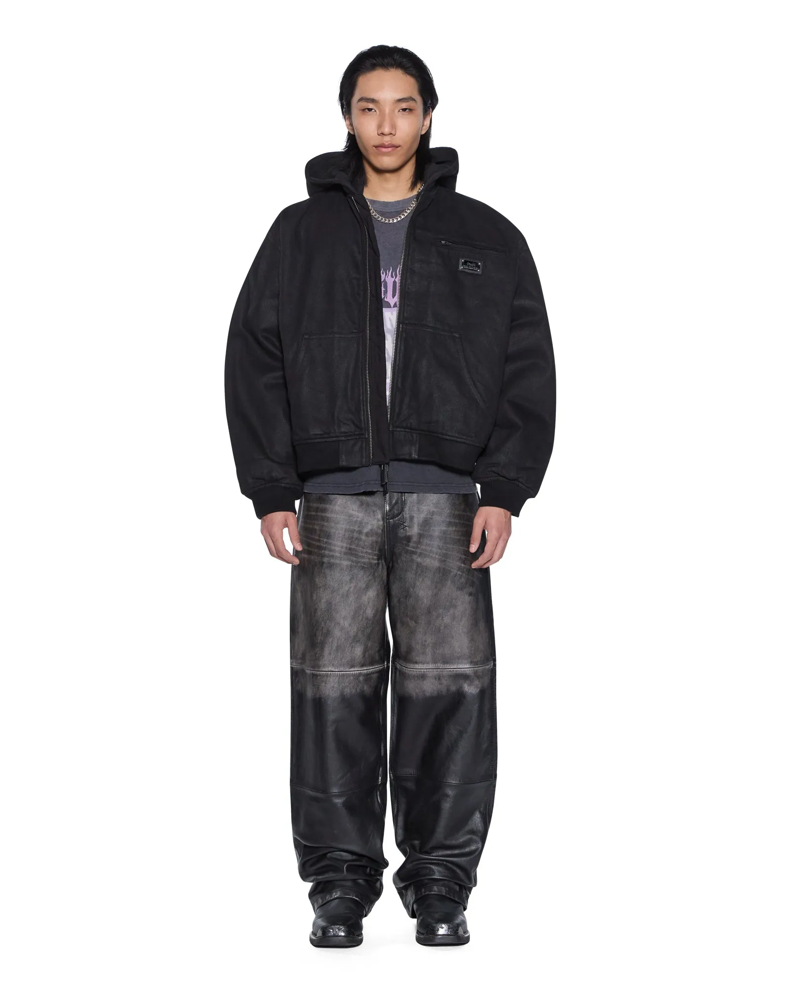 SIN CITY PLATED WAXED JACKET BLACK sold by Ksubi product image thumbnail 2
