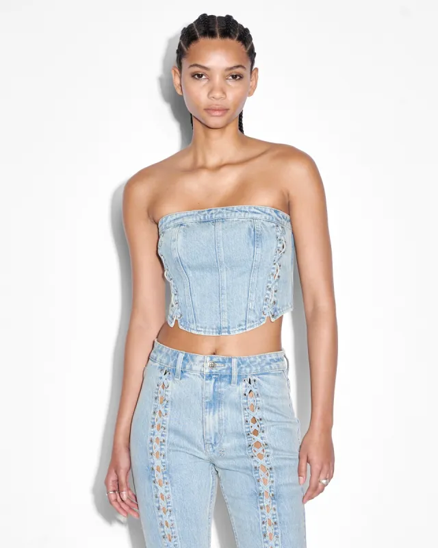 BUSTIER DOVE LACED sold by Ksubi