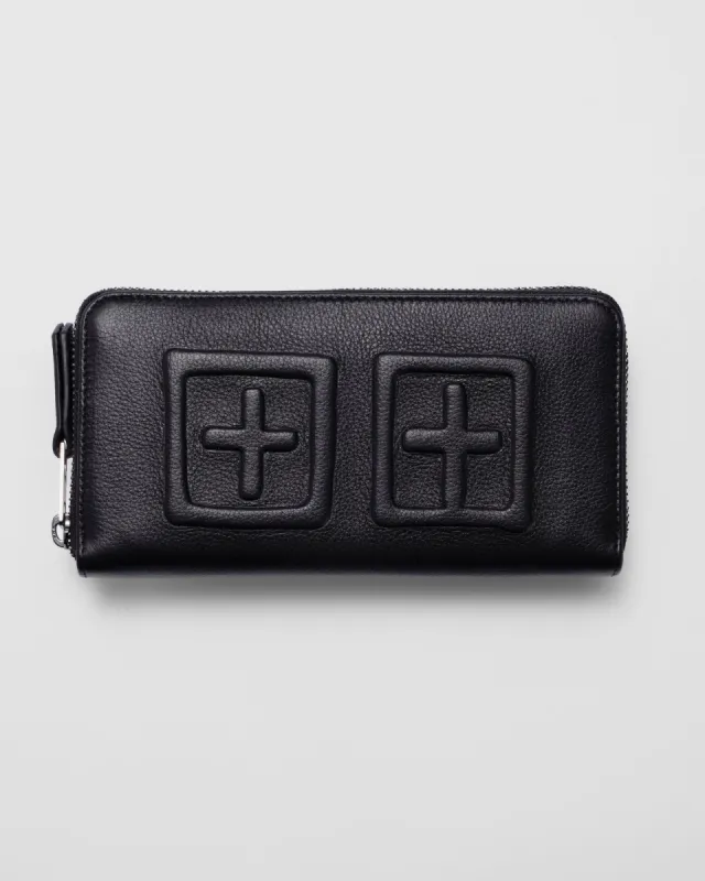BANK ZIP WALLET TBOX BLACK sold by Ksubi
