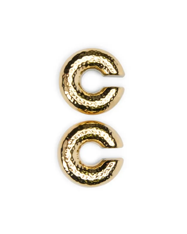 GOLD RIPPLE EAR CUFF sold by Ksubi