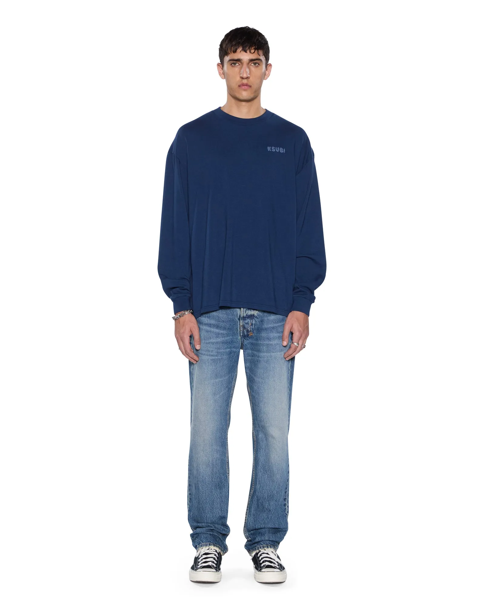 MEKANIK EKCESS LS TEE NAVY sold by Ksubi product image thumbnail 3