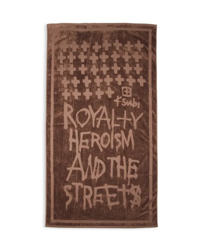 ROYALTY BEACH TOWEL CHOCOLATE made by Ksubi