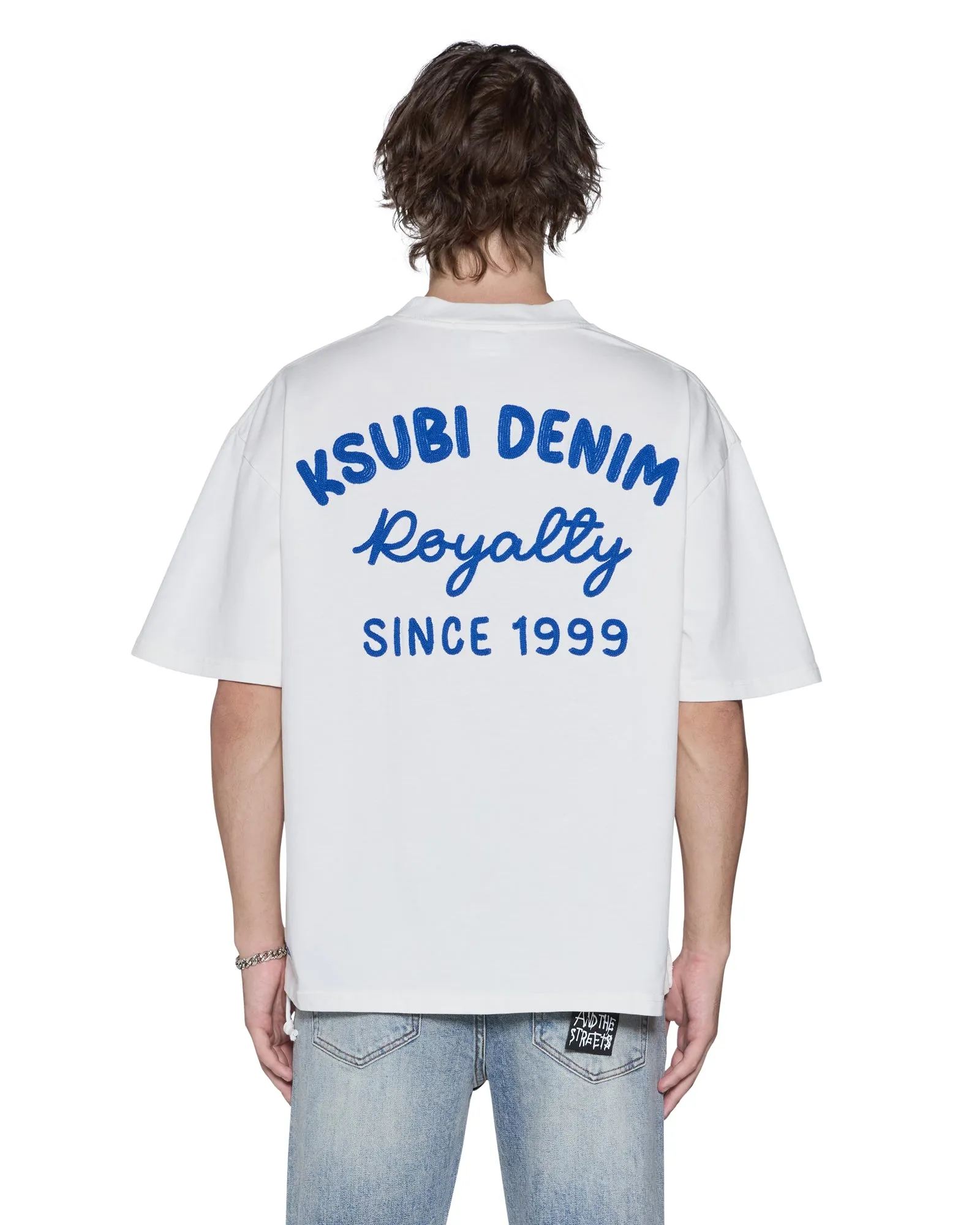 ROYALTY HALEN SS TEE VINTAGE WHITE sold by Ksubi