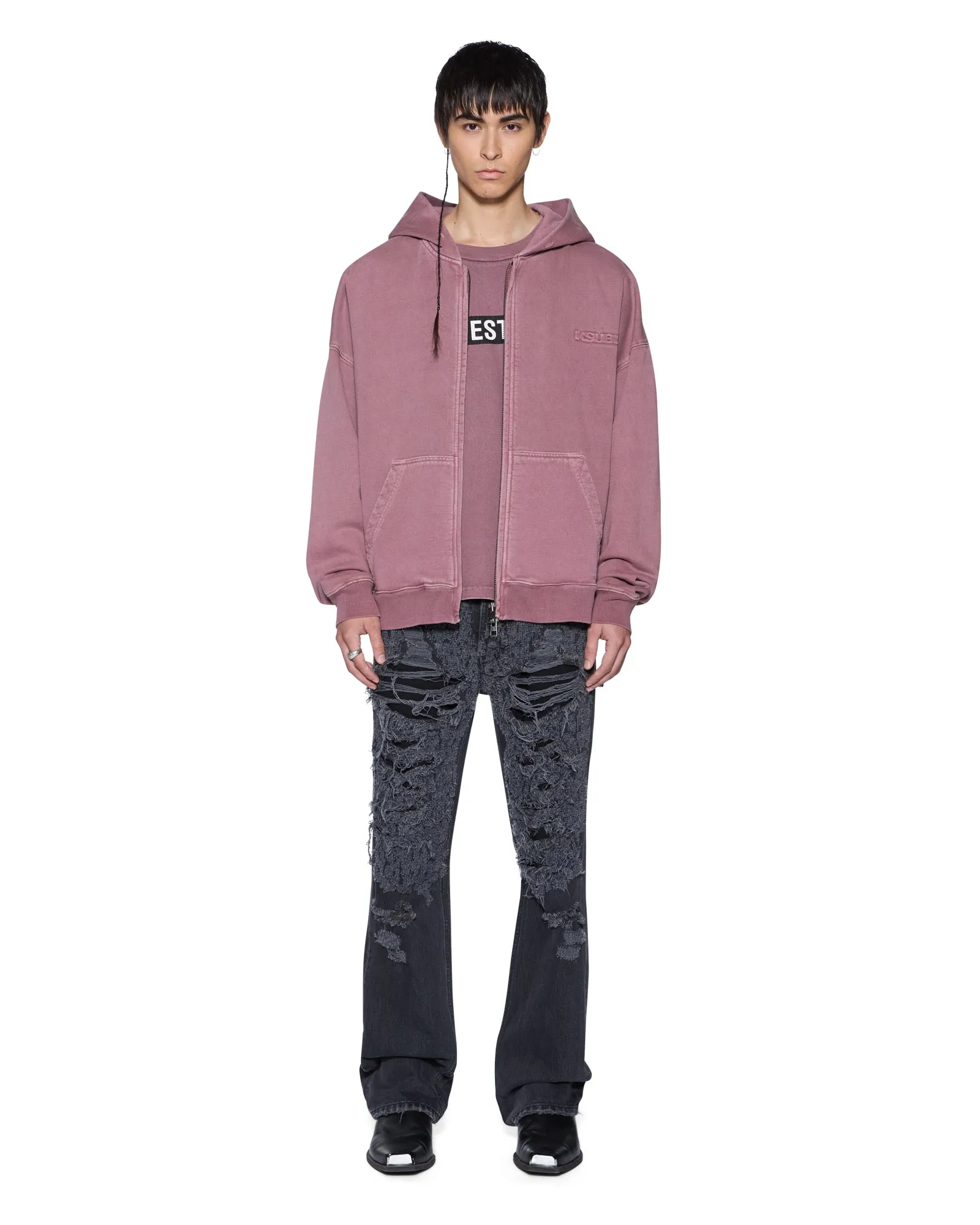 INTRUDER EKCESS ZIP HOOD PLUM sold by Ksubi product image thumbnail 2
