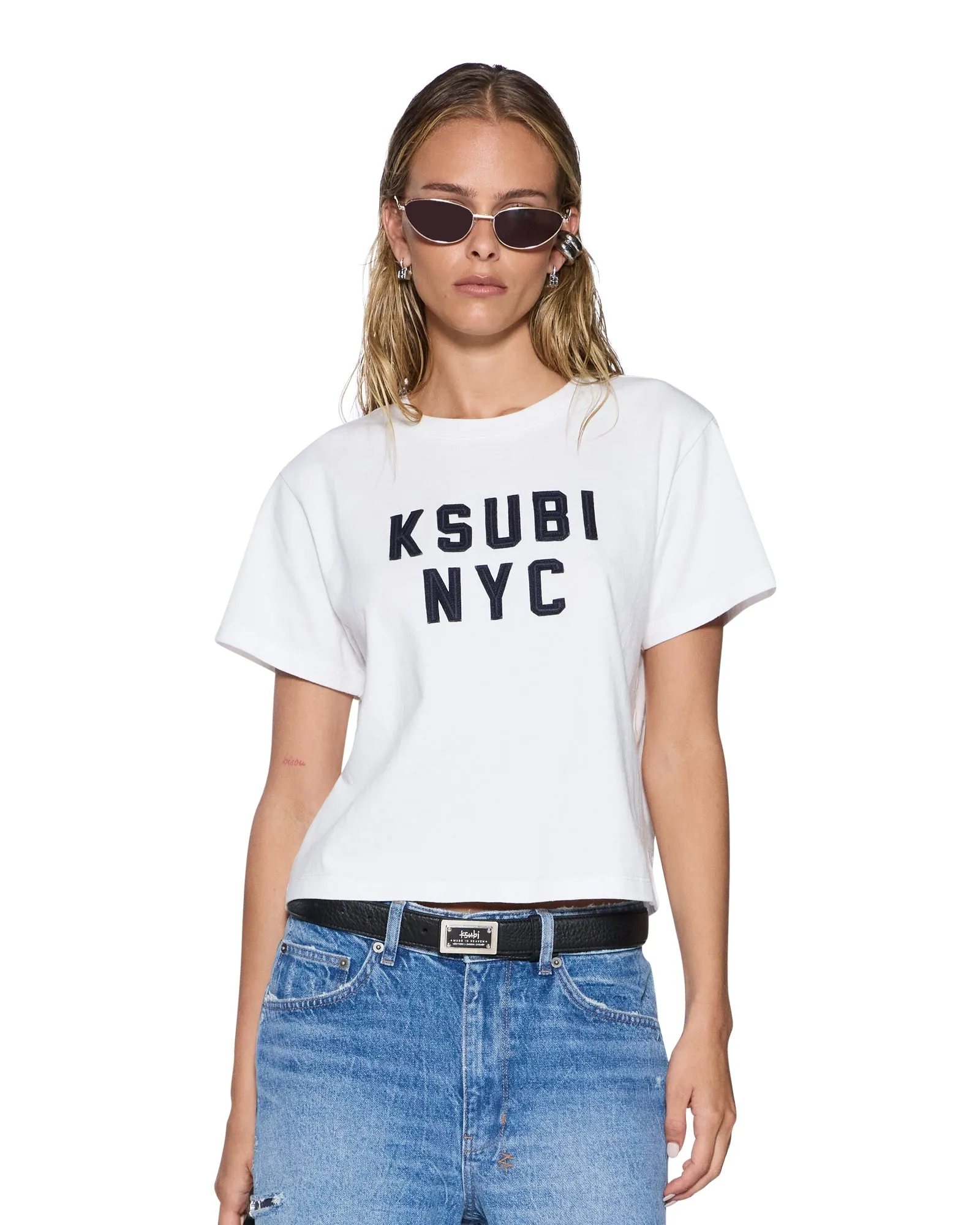 NYC SHRUNKEN SS TEE WHITE sold by Ksubi