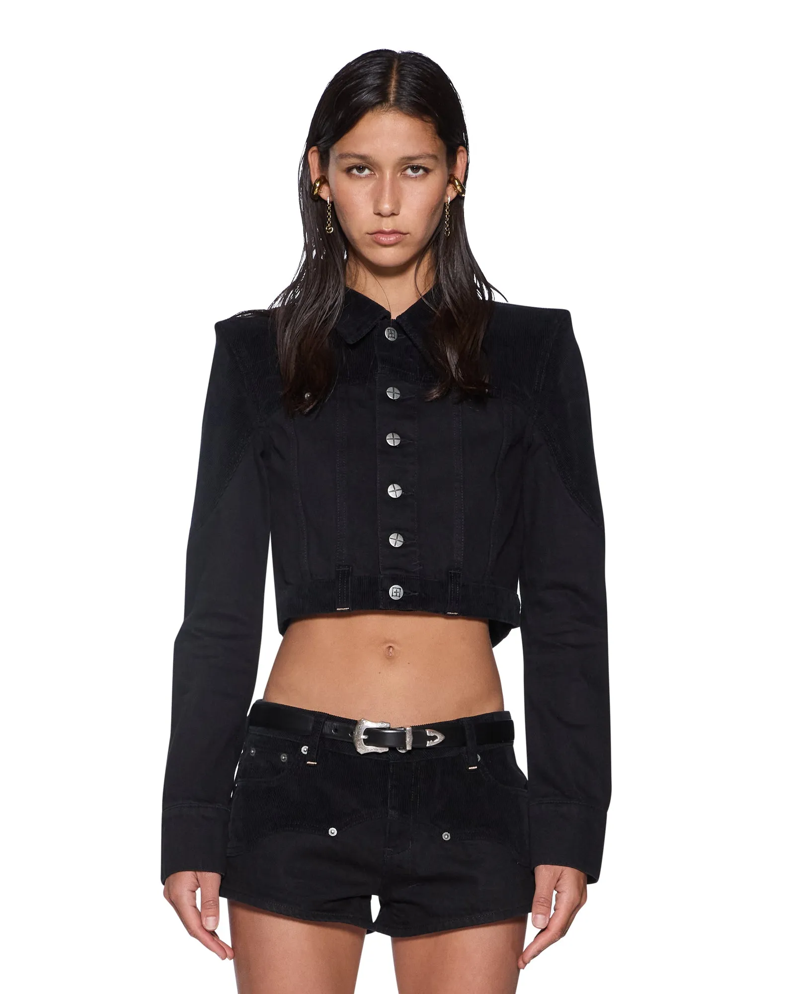 SLIM TRUCKER JACKET SALOON BLACK sold by Ksubi