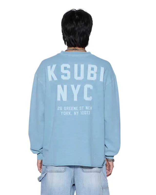 K-LOCK EKCESS LS TEE SUMMER BLUE sold by Ksubi