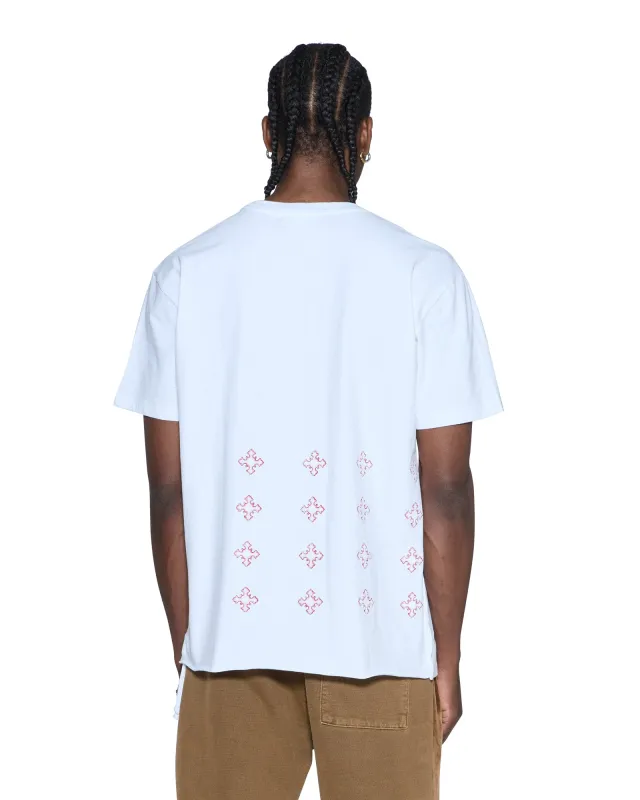 4X4 PAISE BIGGIE SS TEE WHITE RED made by Ksubi