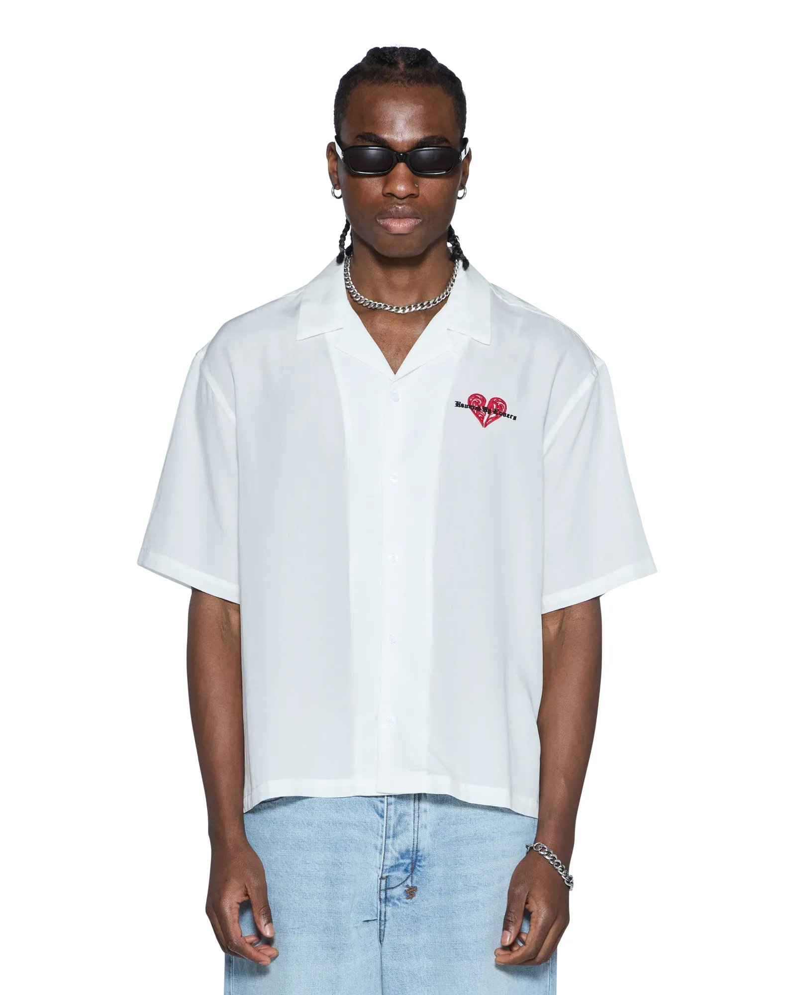 HBL DINER SS SHIRT SATIN WHITE sold by Ksubi