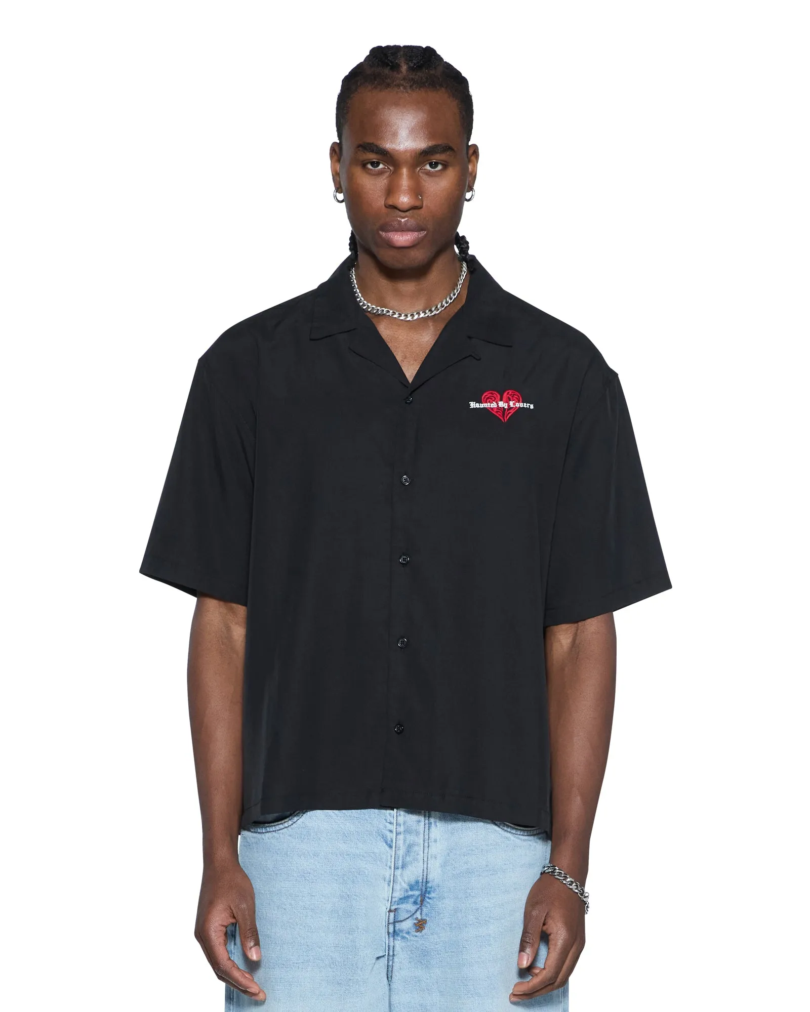 HBL DINER SS SHIRT SATIN BLACK sold by Ksubi