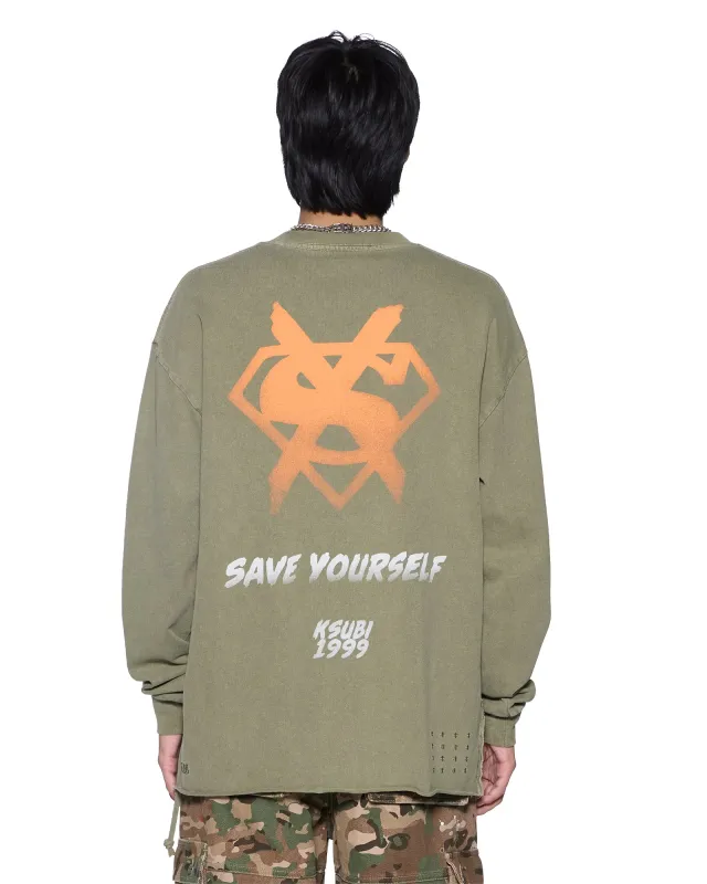 ZERO HEROES LS TEE MILITANT made by Ksubi