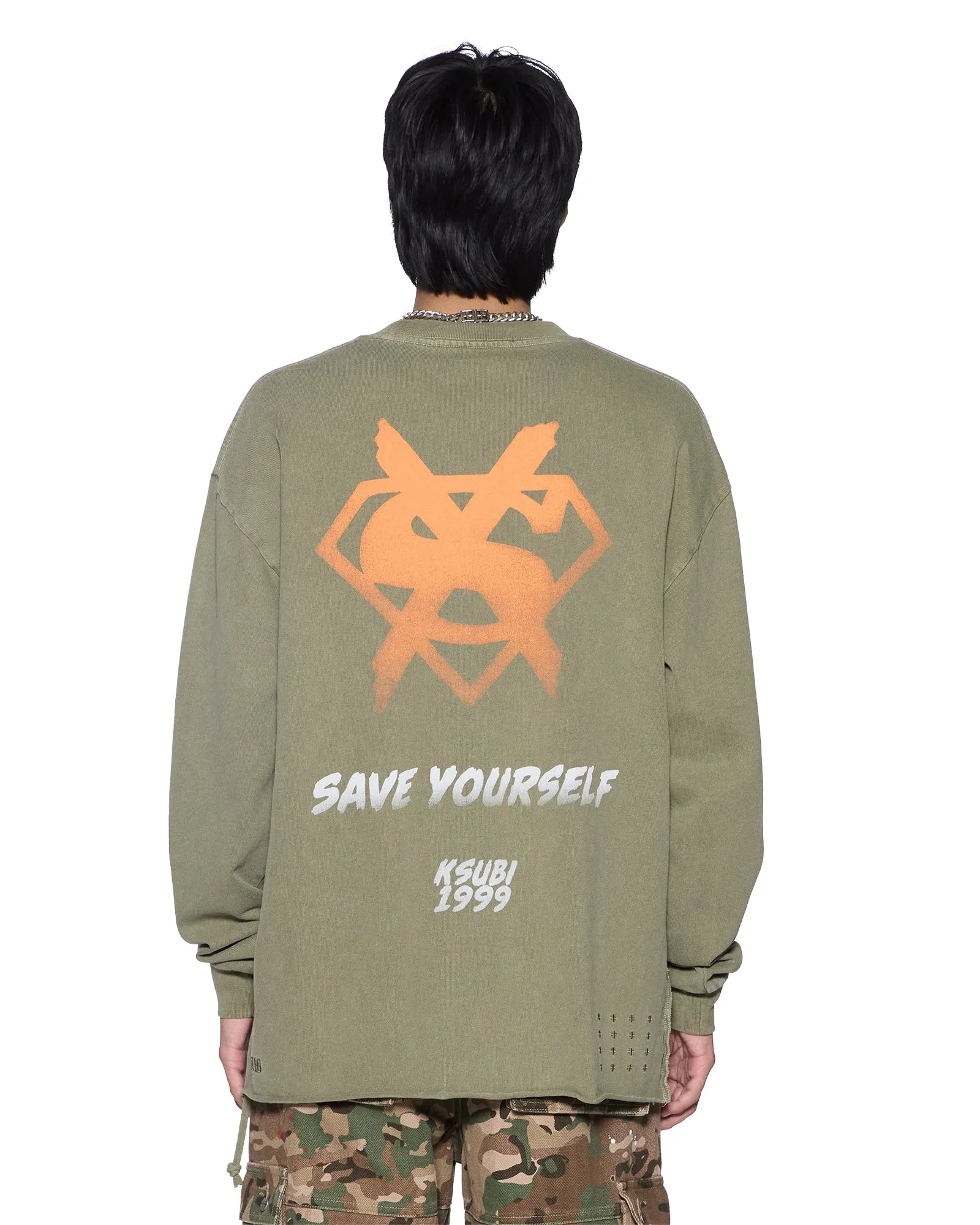 ZERO HEROES LS TEE MILITANT sold by Ksubi