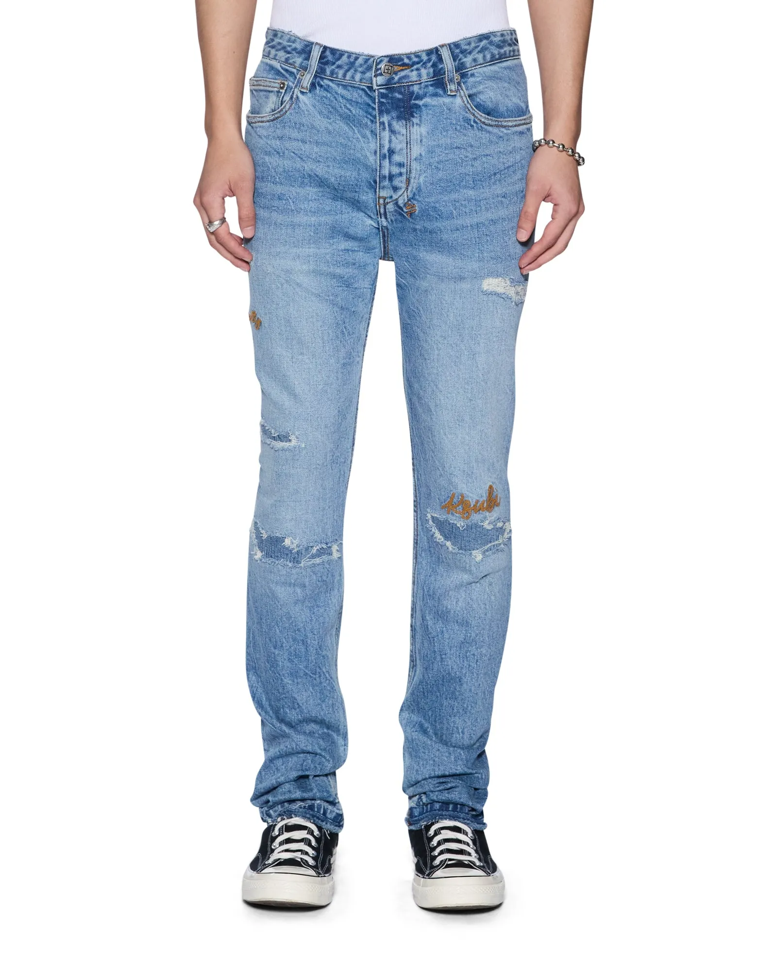 CHITCH PUBLIC BLUE REPAIR SKRIBED sold by Ksubi