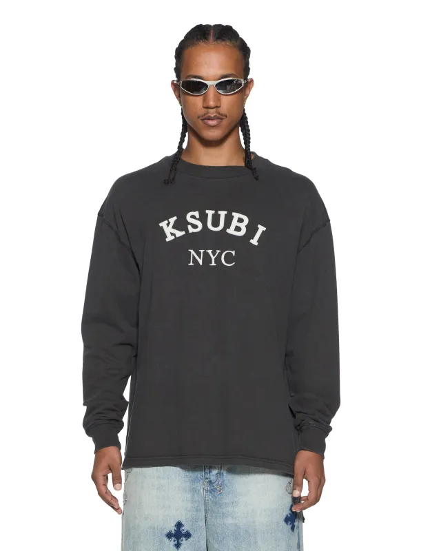 LAYBEL EKCESS LS TEE WASHED BLACK made by Ksubi
