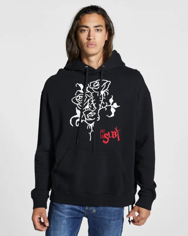 ROSE BIGGIE HOODIE JET BLACK sold by Ksubi