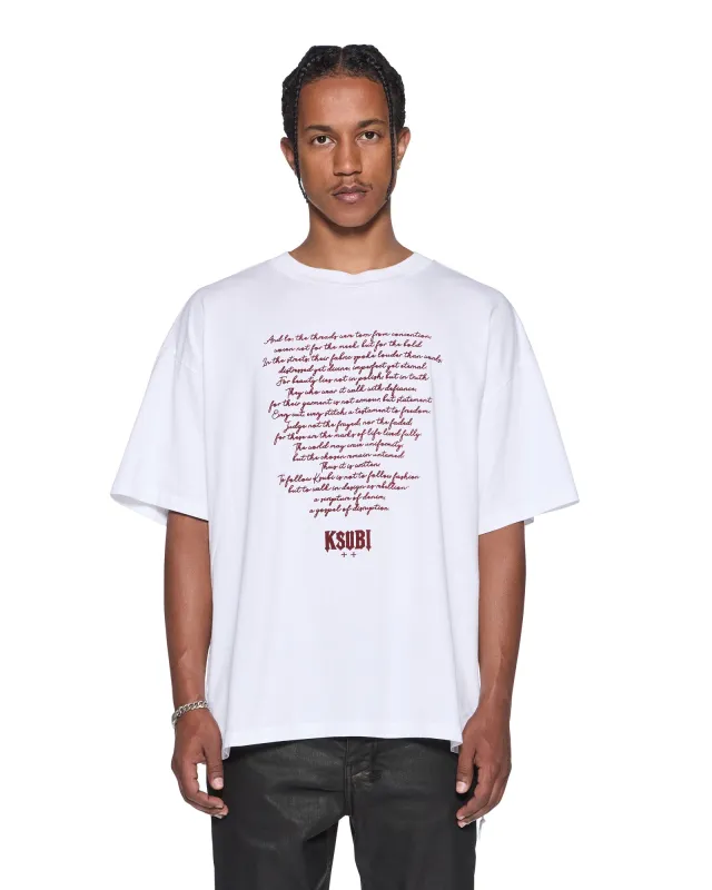 CYPHA BIGGIE SS TRU WHITE made by Ksubi