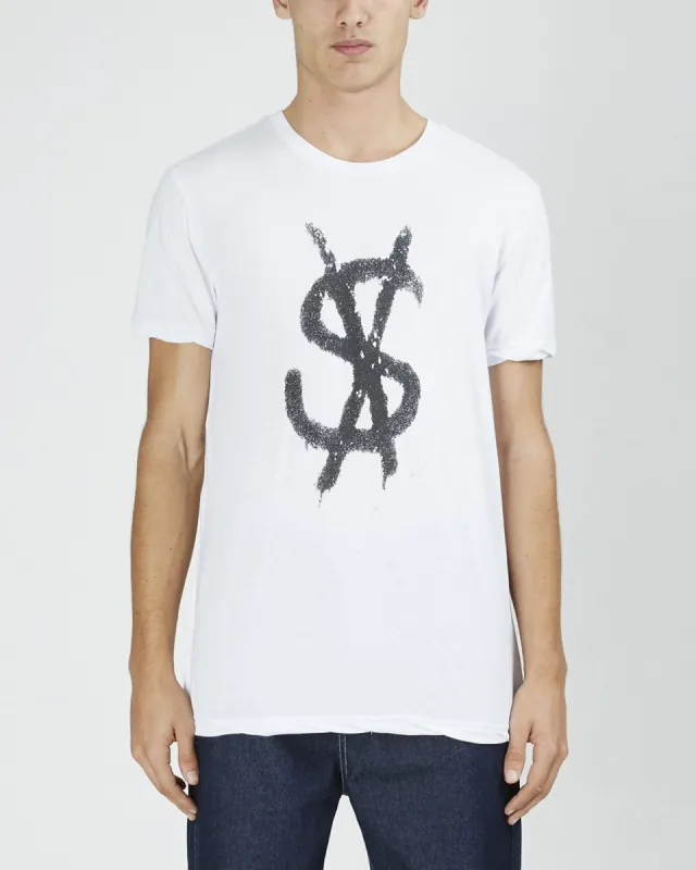 SPRAY DOLLAR SS TEE WHITE sold by Ksubi