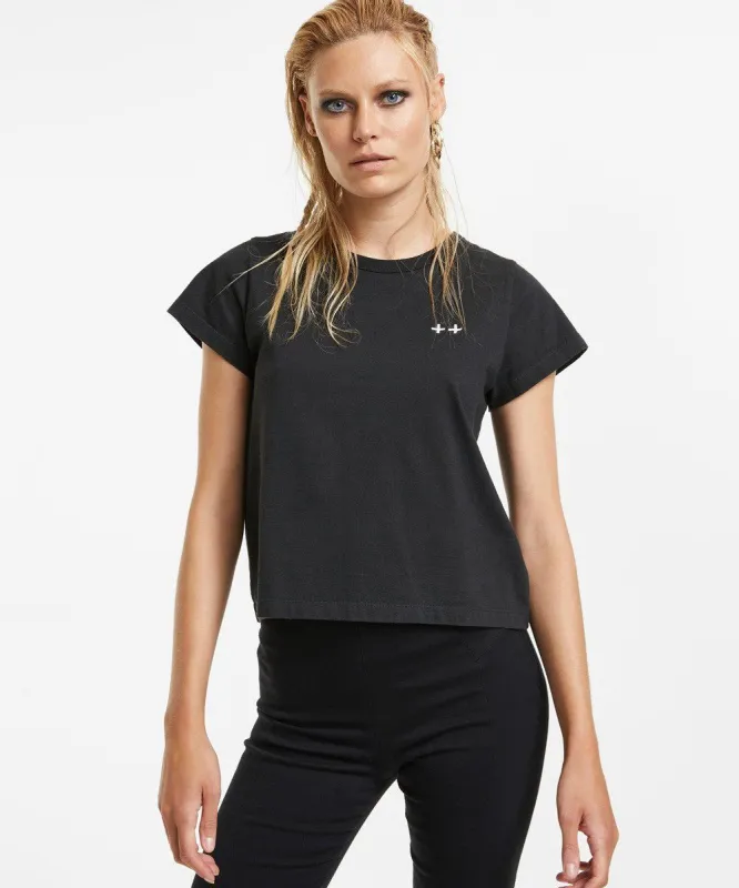 PLUS PLUS MINI TEE JET BLACK sold by Ksubi