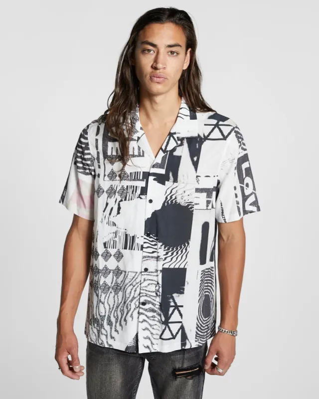 LOVE RAVE RESORT SS SHIRT MULT sold by Ksubi