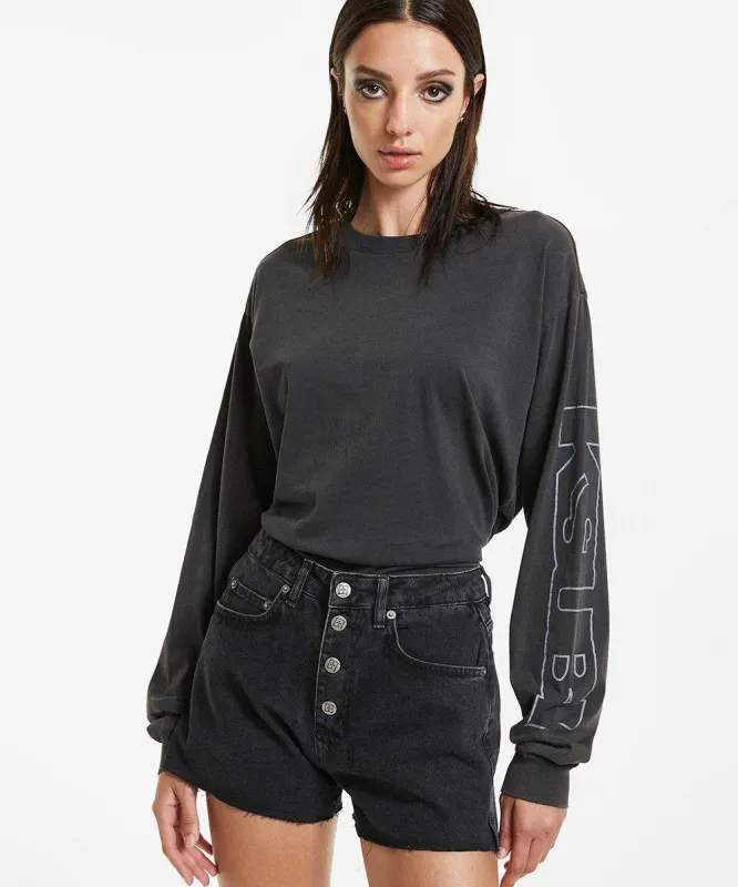 LAST RESORT LS TEE VINTAGE GREY sold by Ksubi