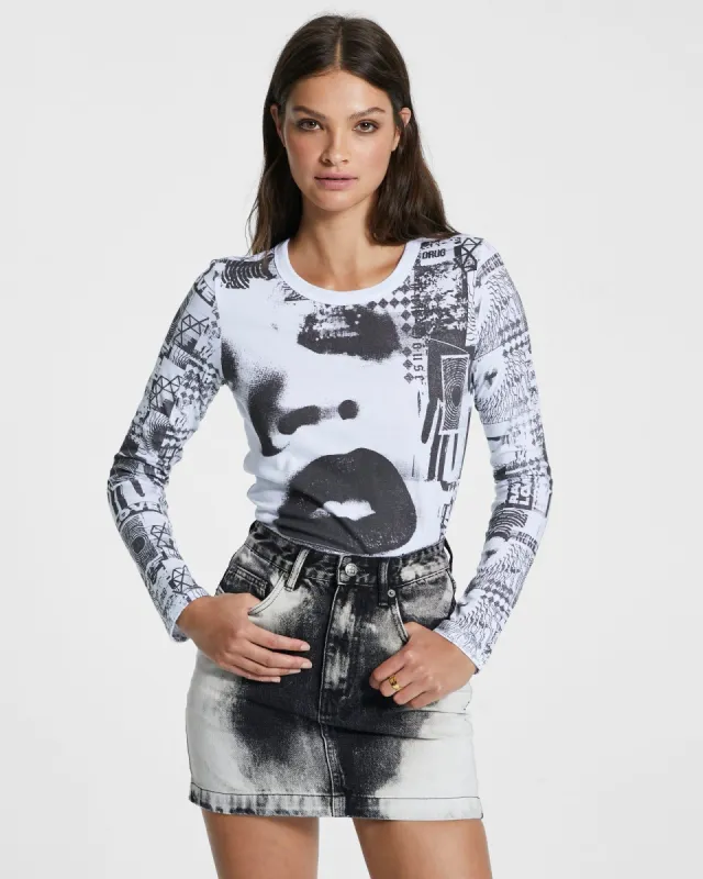 PURE LOVE LS MINI TEE WHITE MU sold by Ksubi