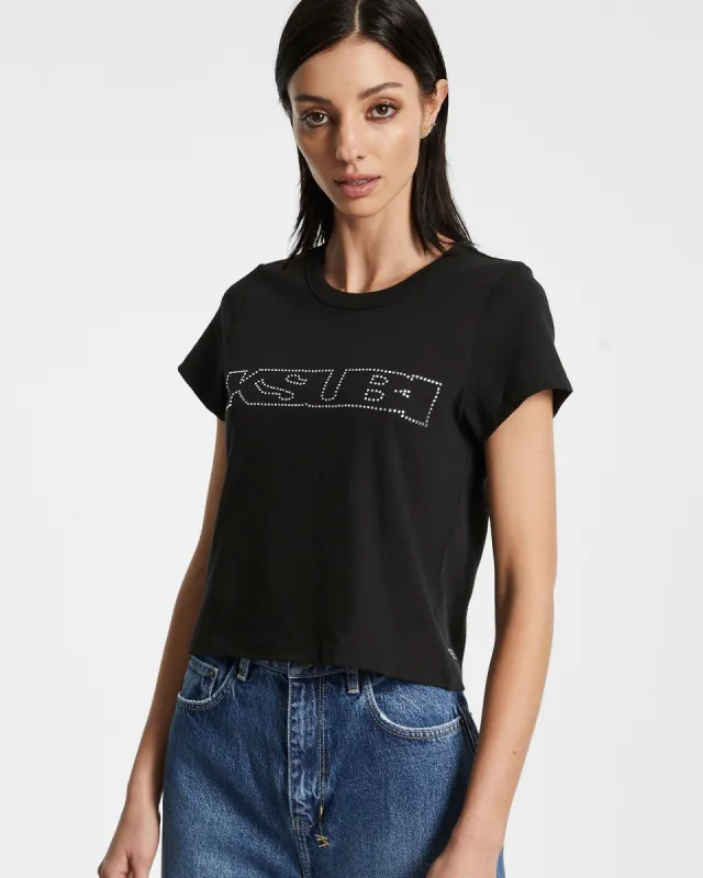 MINI SS TEE KRYSTAL JET BLACK sold by Ksubi