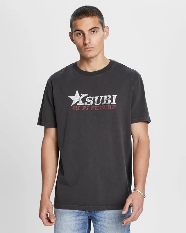 HI FI KASH SS TEE JET BLACK sold by Ksubi