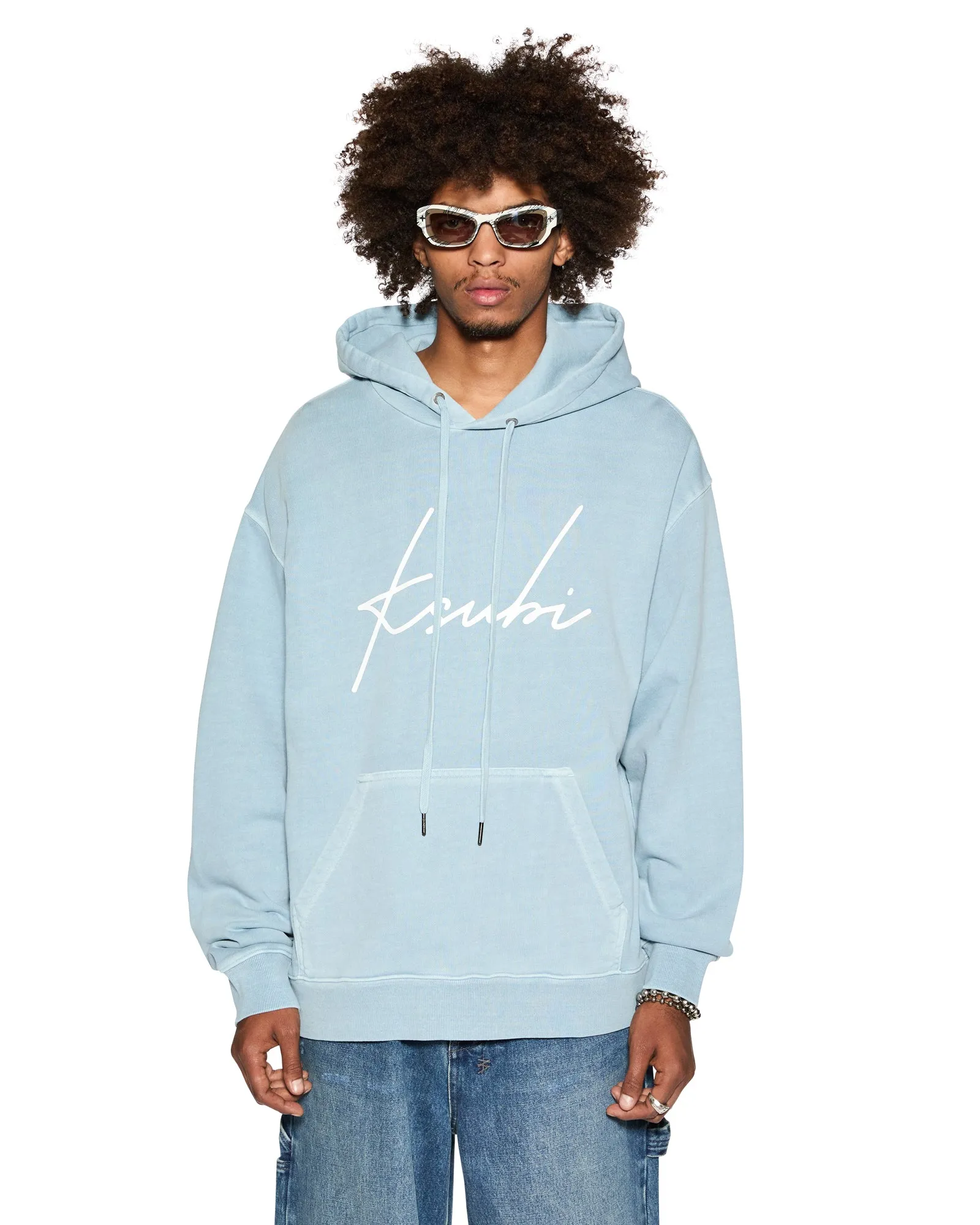SKRIPT BIGGIE HOODIE ICE BLUE sold by Ksubi
