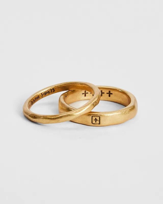 18K AGED BOX CROSS RING sold by Ksubi
