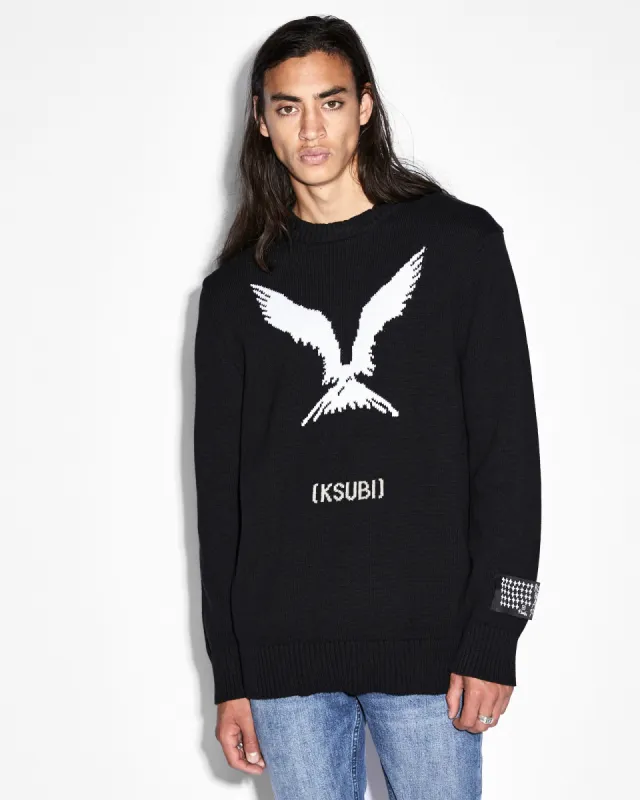 EUPHORIC KNIT CREW BLACK sold by Ksubi