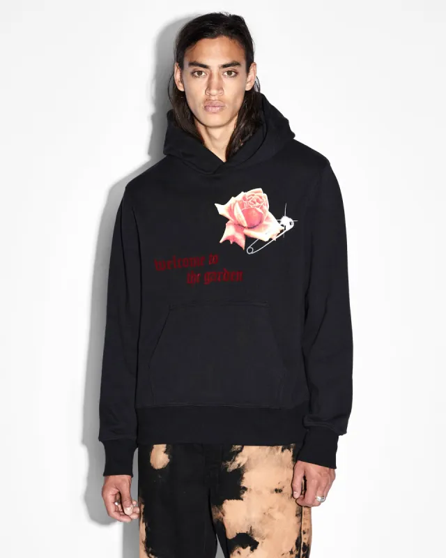 ROSE GARDEN KASH HOODIE JET BLACK sold by Ksubi