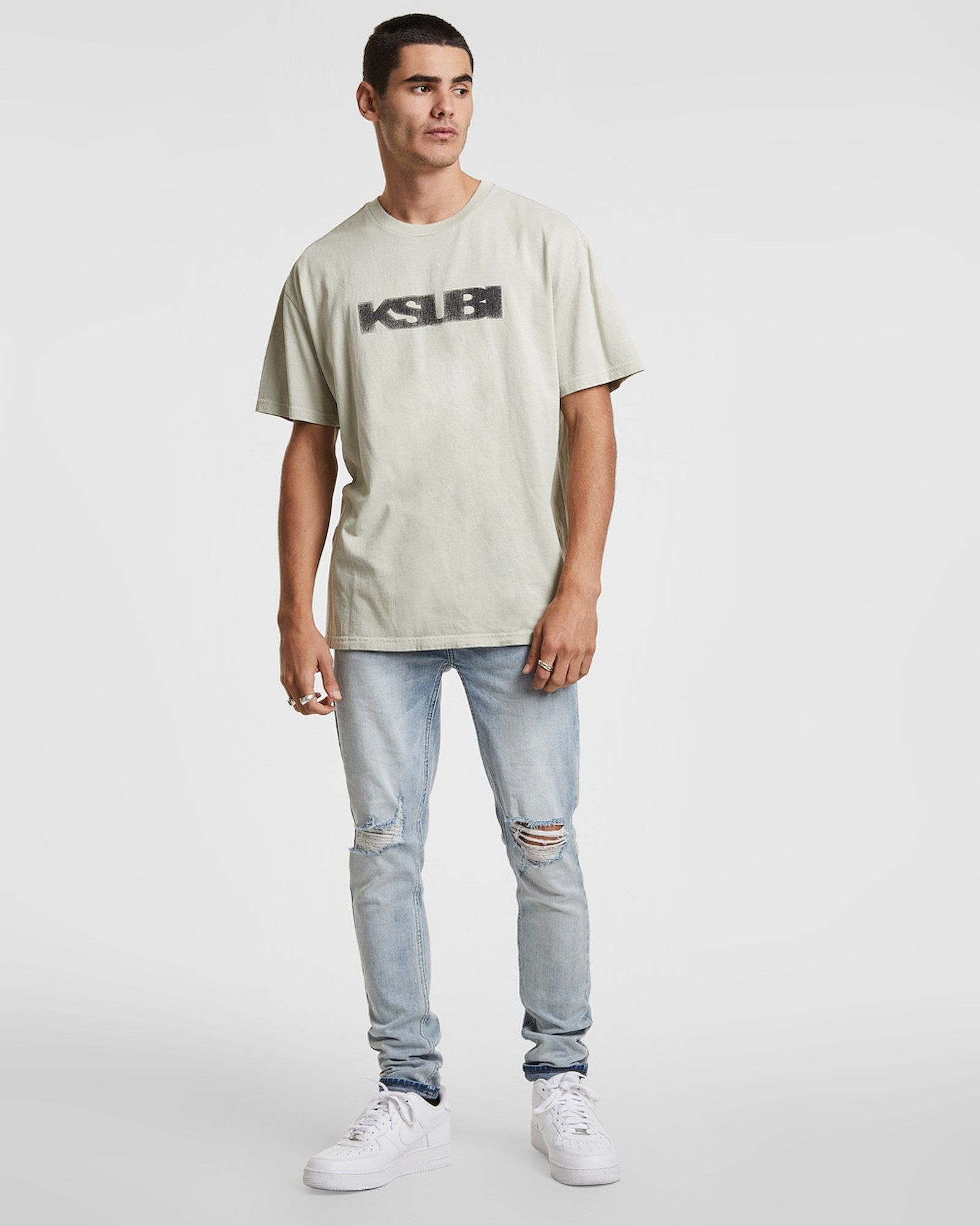 SIGN OF THE TIMES BIGGIE SS TEE FADED SURPLUS sold by Ksubi product image thumbnail 2