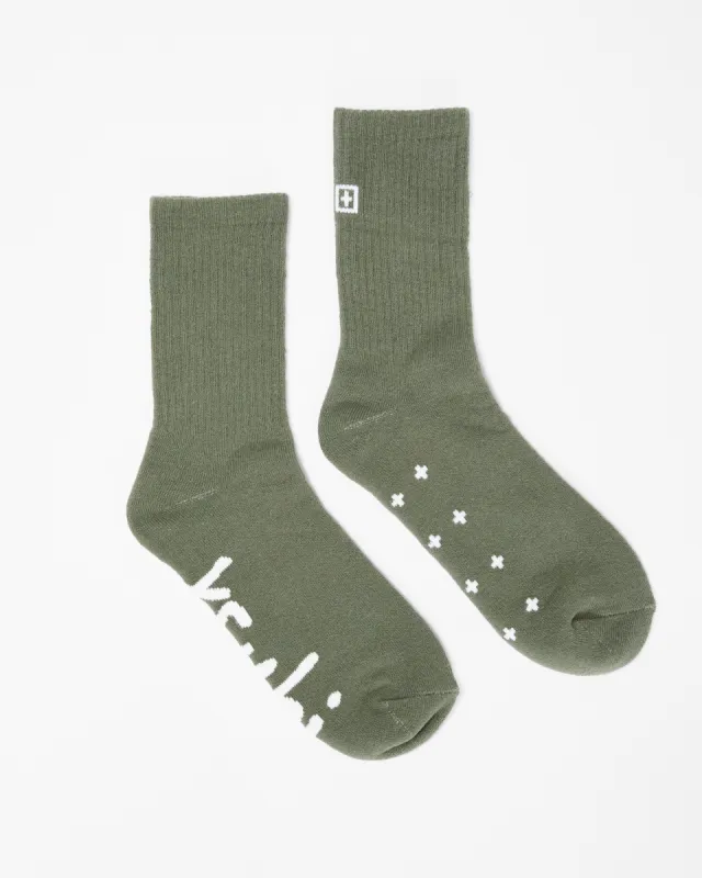KSOCKS KHAKI/WHITE sold by Ksubi