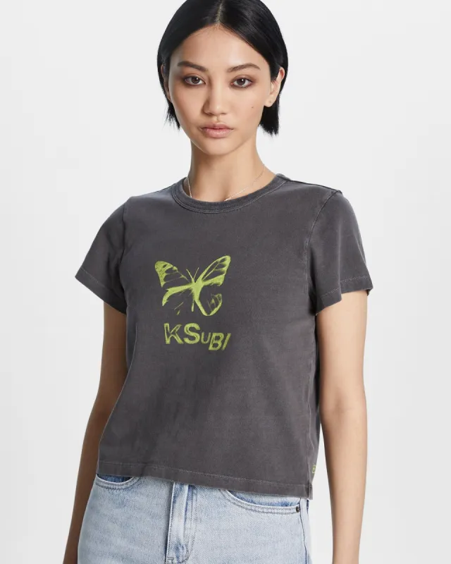 BUTTERFLY MINI TEE CHARCOAL sold by Ksubi