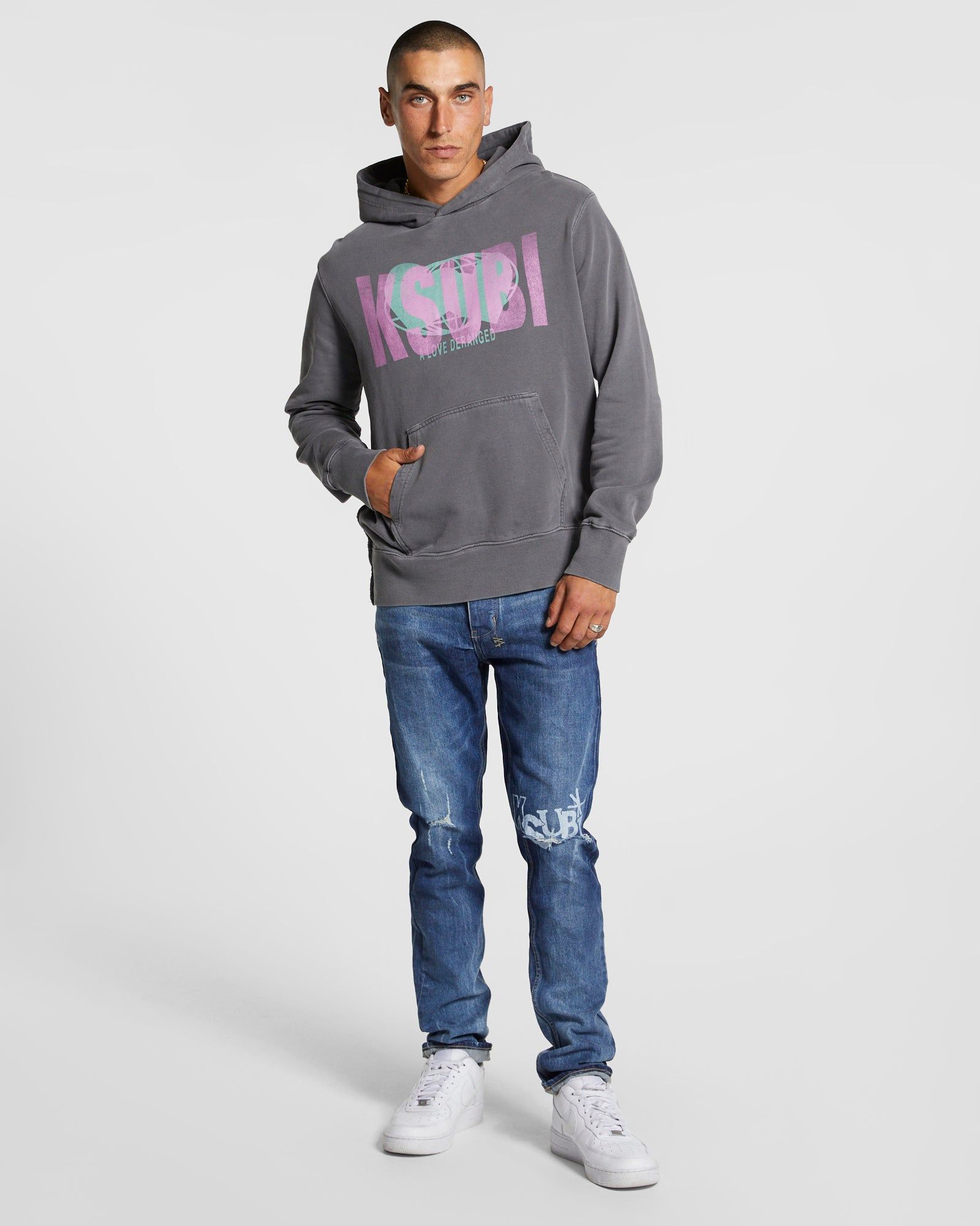 DERANGED KASH HOODIE CHARCOAL sold by Ksubi product image thumbnail 2