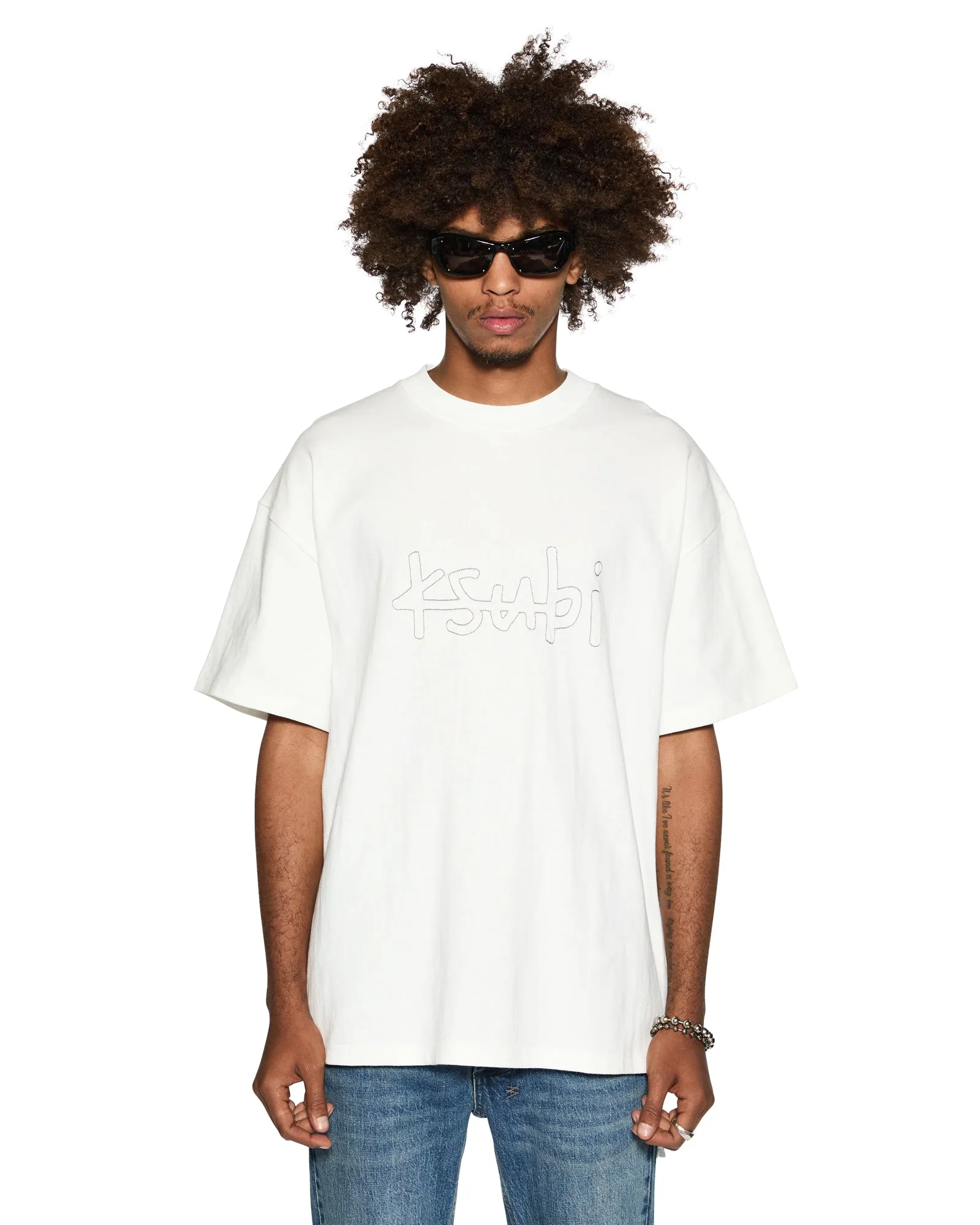 STITCHED UP EKCESS SS TEE VINTAGE WHITE sold by Ksubi