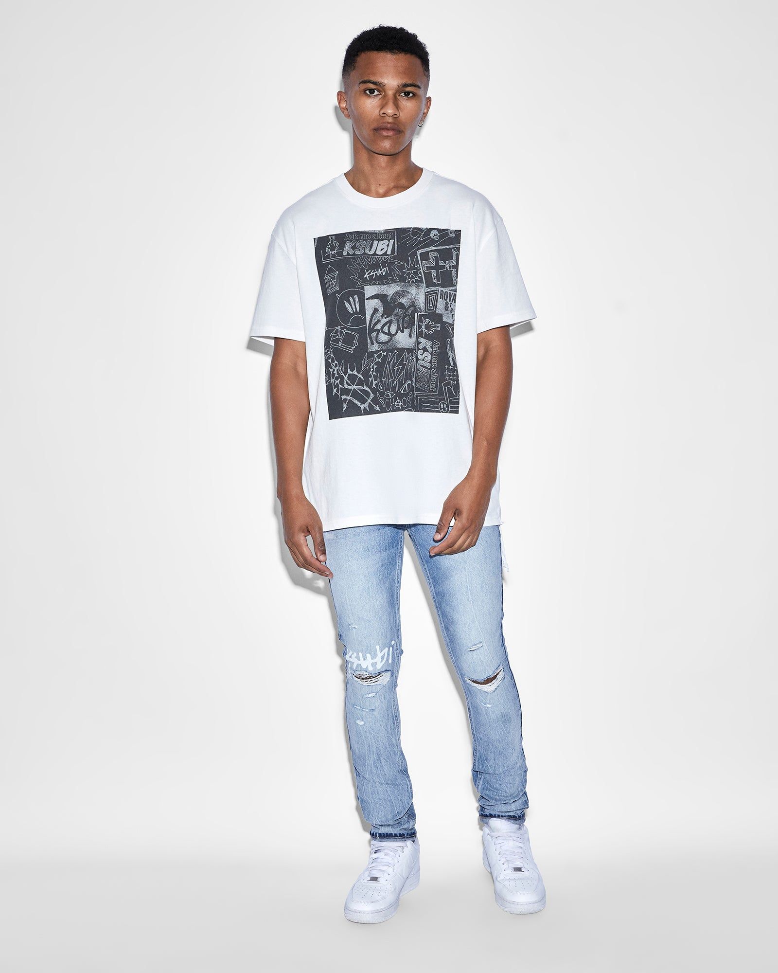 MASH UP BIGGIE SS TEE WHITE sold by Ksubi product image thumbnail 2