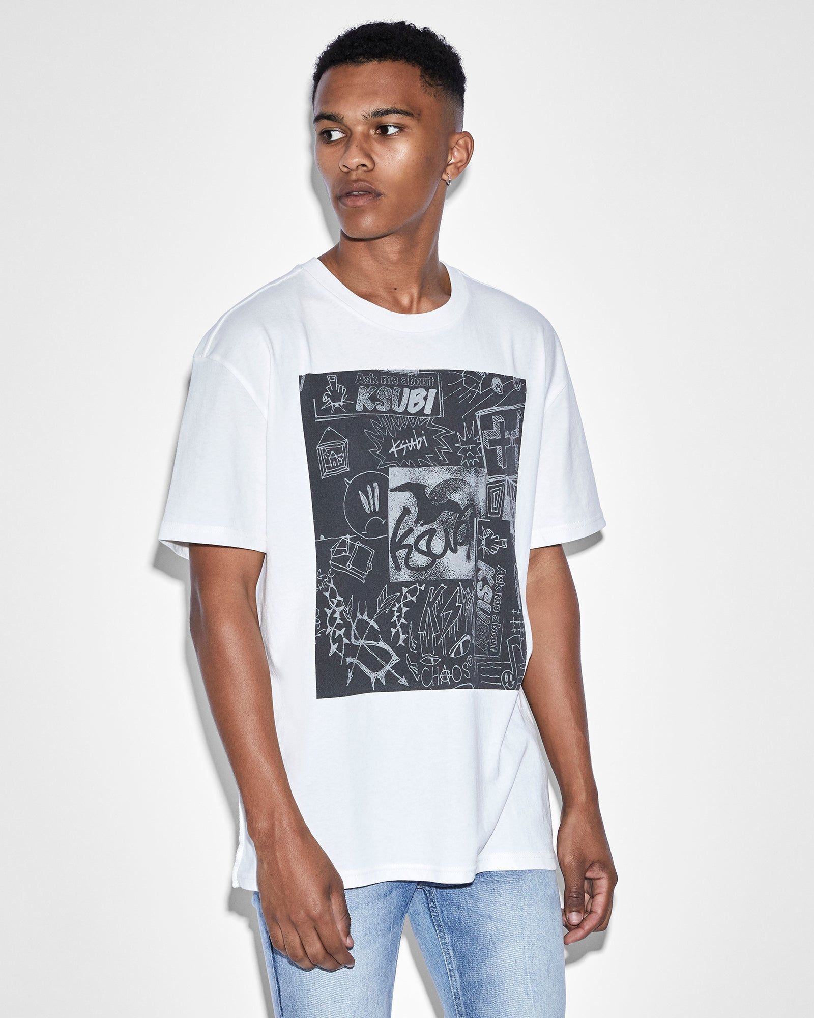 MASH UP BIGGIE SS TEE WHITE sold by Ksubi product image thumbnail 4