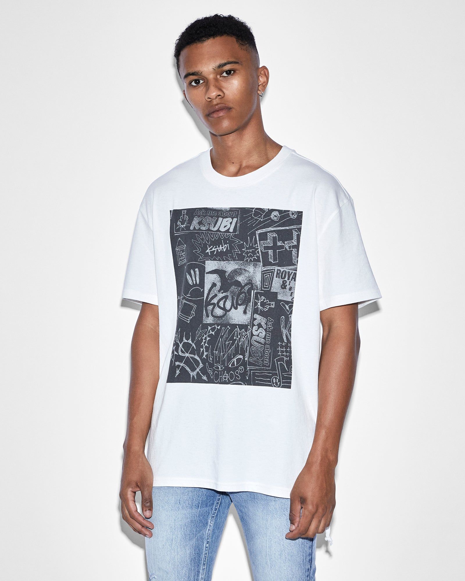 MASH UP BIGGIE SS TEE WHITE sold by Ksubi