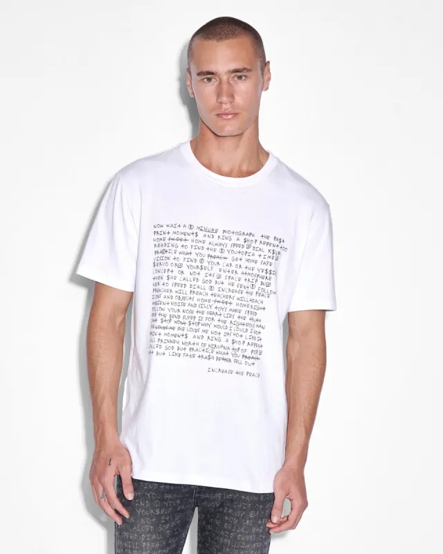 WHITENOISE KASH SS TEE SPACE WHITE sold by Ksubi