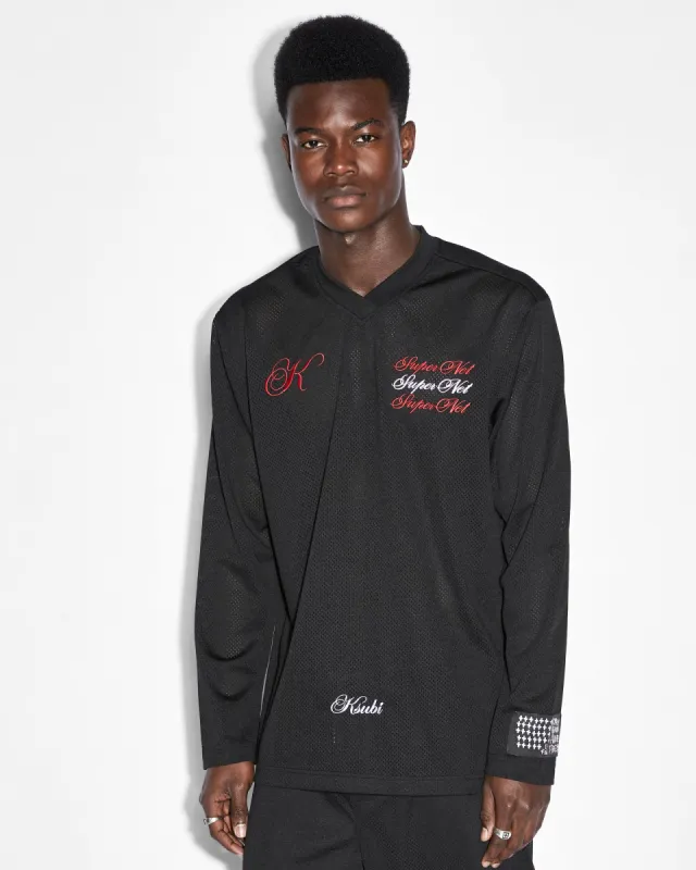SCRIPTED HOCKEY JERSEY BLACK sold by Ksubi